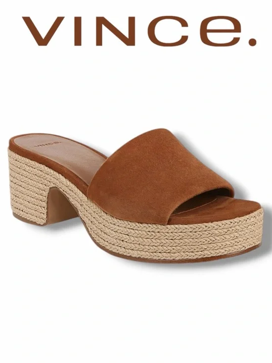 Vince Women’s Margo Platforms in the Size 9 in Sequoia Brown - Picture 7 of 11